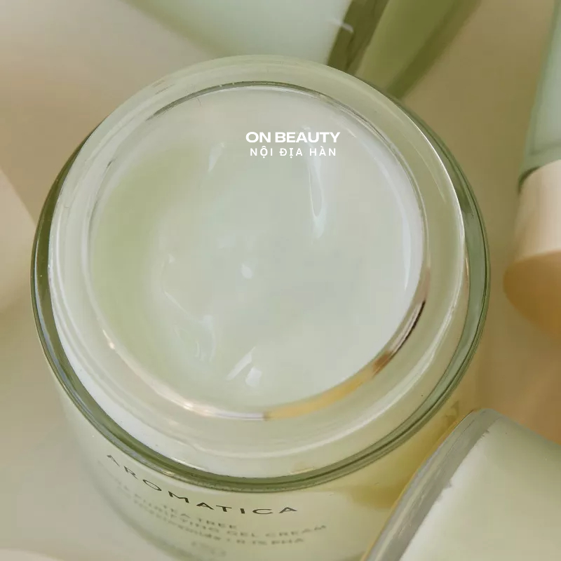 Kem dưỡng AROMATICA dạng gel tràm trà 5% Niacinamide 0.1% PHA làm sạch lỗ chân lông