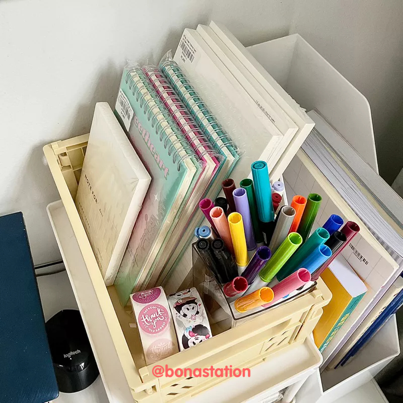 Khay nhựa xếp gọn đựng washi sticker phụ kiện để bàn | BCK008