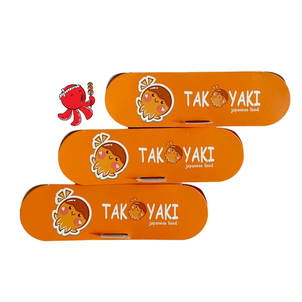 100 Hộp giấy đựng trứng cuộn xúc xích, hotdog bánh Takoyaki