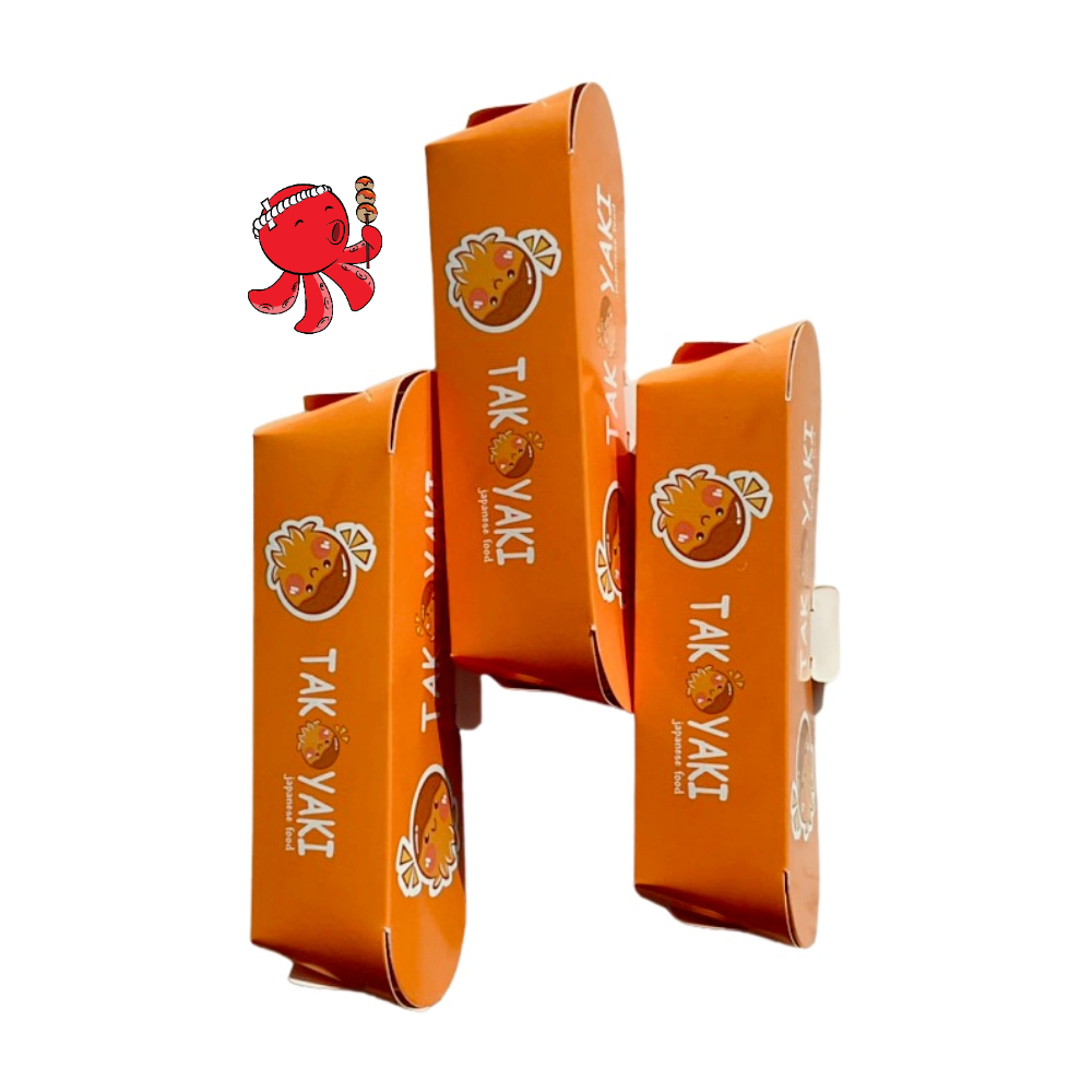 100 Hộp giấy đựng trứng cuộn xúc xích, hotdog bánh Takoyaki