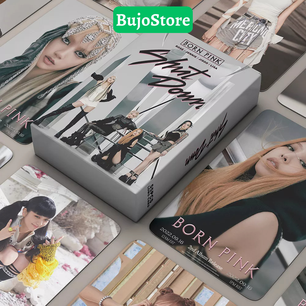 Bộ sưu tầm Lomo Card ALBUM BORN PINK Blackpink bo góc Shut Down Ver Trắng quyến rũ thần tượng kpop 2022