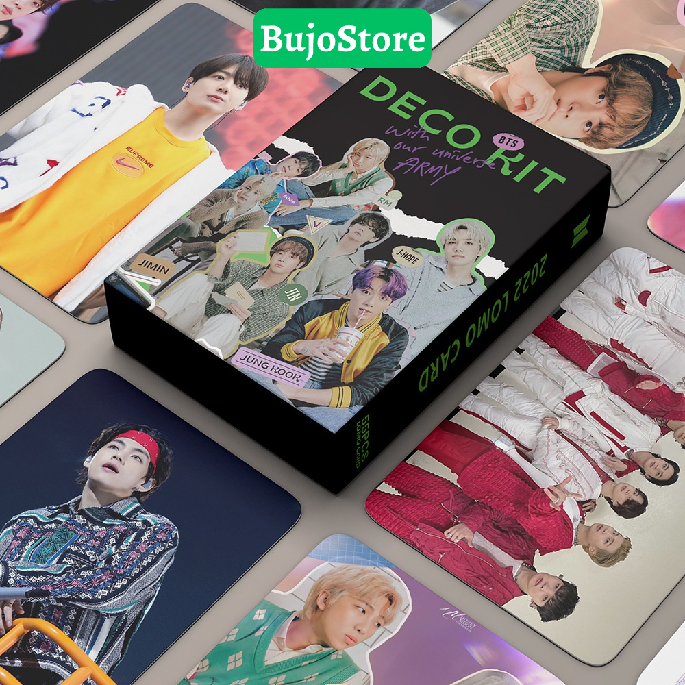 Bộ sưu tầm 54 Lomo Card Nhóm Nhạc BTS Decokit bo góc ảnh bóng kpop