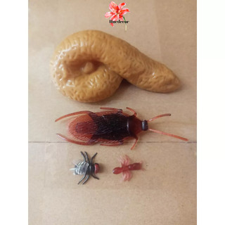 (tặng kèm 1con gián+1con ruồi+1con kiến giả)Cục phân /shit giả trang trí hallowen