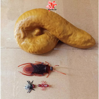 (tặng kèm 1con gián+1con ruồi+1con kiến giả)Cục phân /shit giả trang trí hallowen