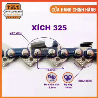 Xích bosco 325, độ dày chân xích 1.6mm / 1.3mm