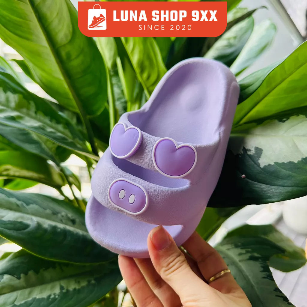 Dép Mẹ Và Bé Quai Ngang Hình Trái Tim Siêu Cute Đúc Siêu Bền Kiểu Dáng Unisex Cho Mẹ Và Bé MS6138