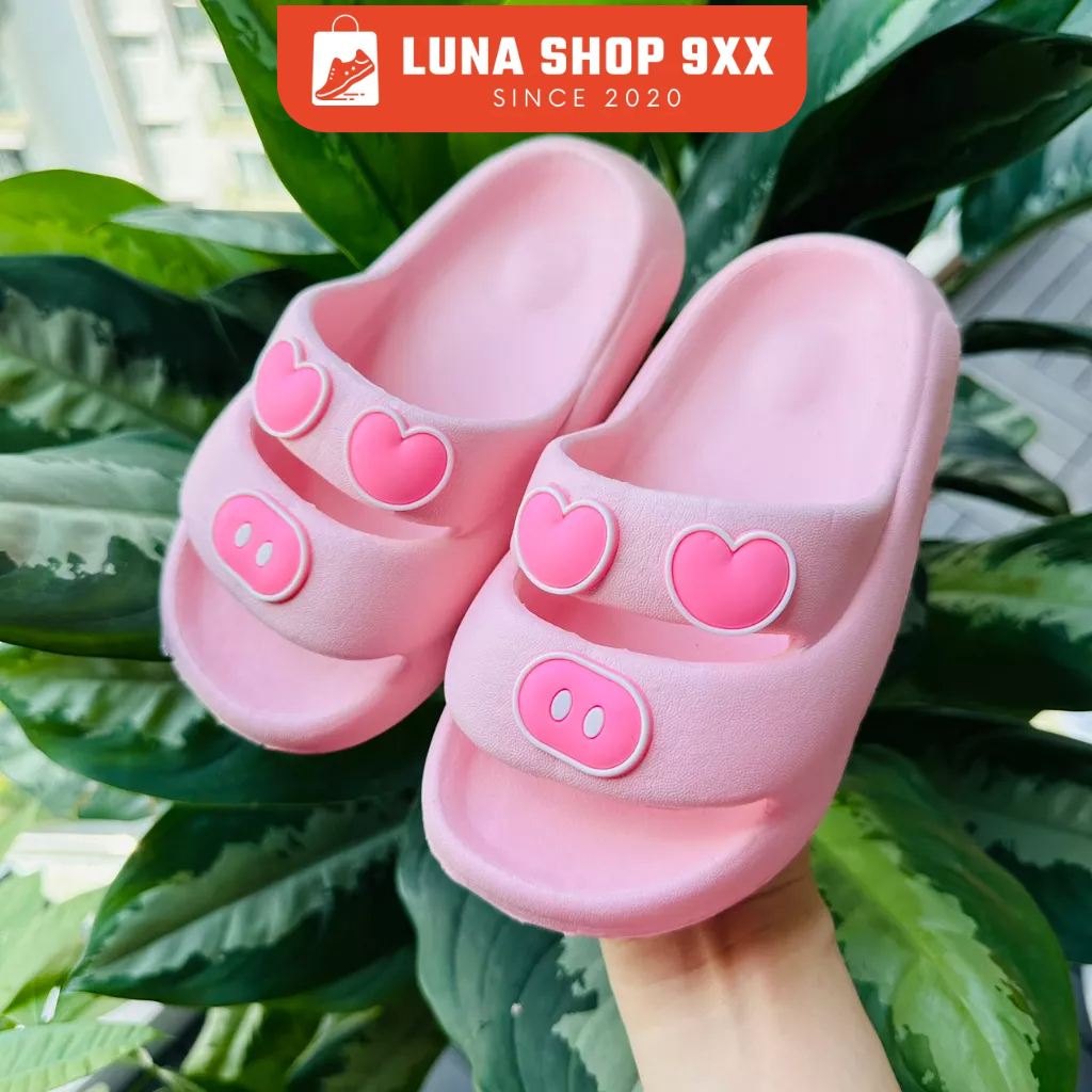 Dép Mẹ Và Bé Quai Ngang Hình Trái Tim Siêu Cute Đúc Siêu Bền Kiểu Dáng Unisex Cho Mẹ Và Bé MS6138