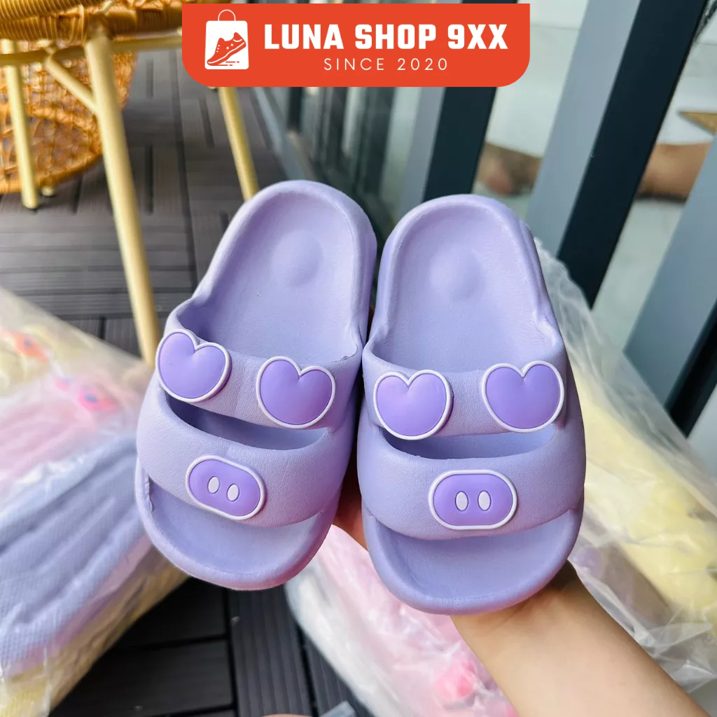 Dép Mẹ Và Bé Quai Ngang Hình Trái Tim Siêu Cute Đúc Siêu Bền Kiểu Dáng Unisex Cho Mẹ Và Bé MS6138