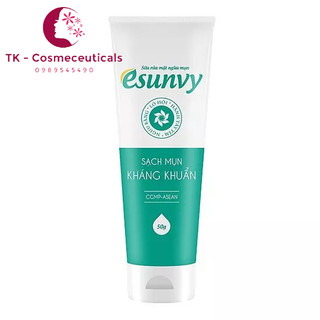 Sữa rửa mặt ngừa mụn esunvy làm sạch da, bã nhờn ngăn ngừa mụn - 50g
