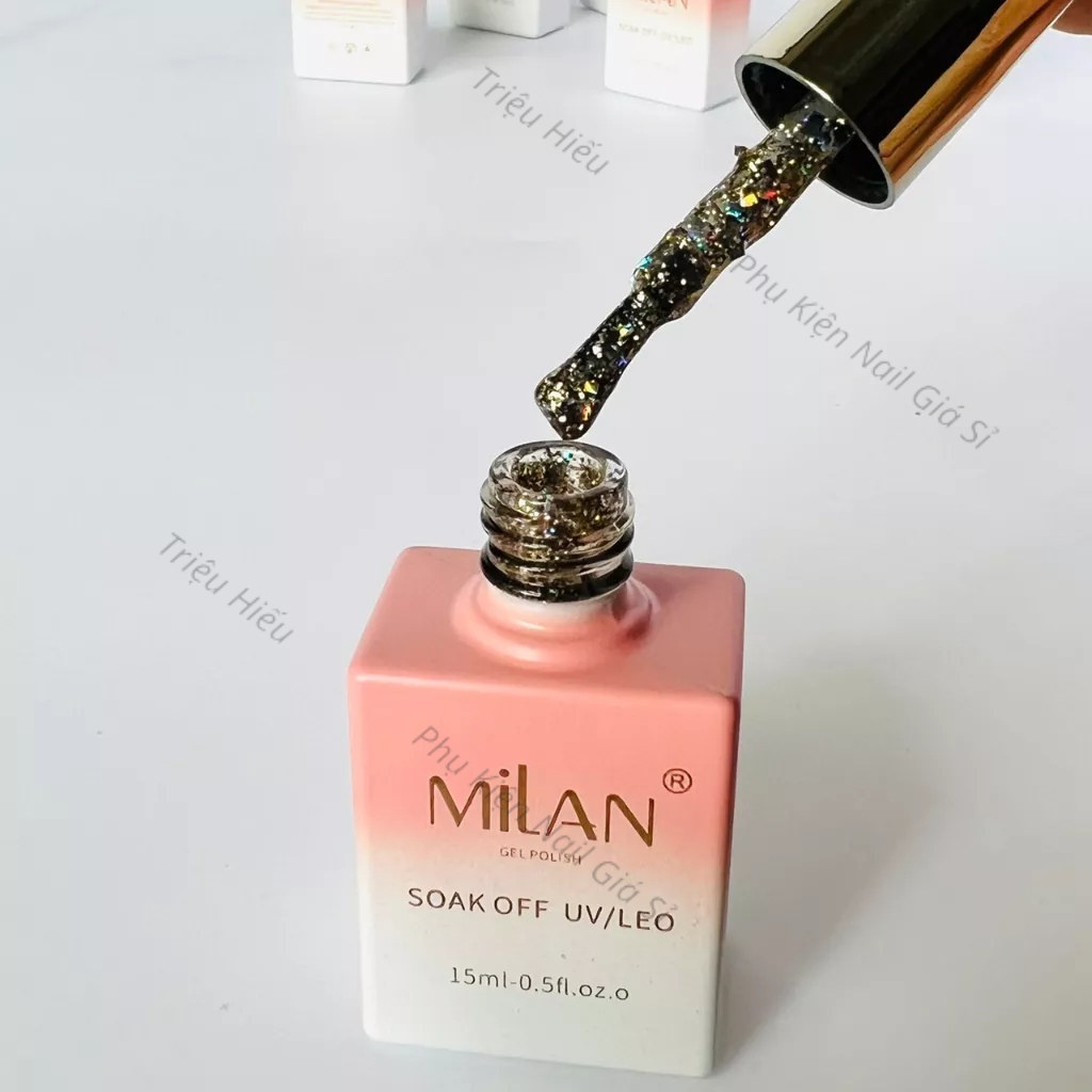 Sét sơn gel nhũ khổng tước 6 màu MILAN