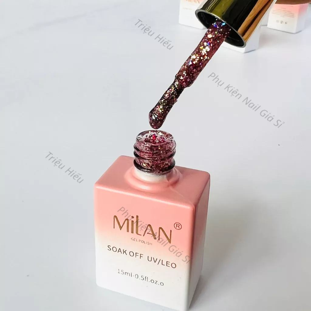Sét sơn gel nhũ khổng tước 6 màu MILAN