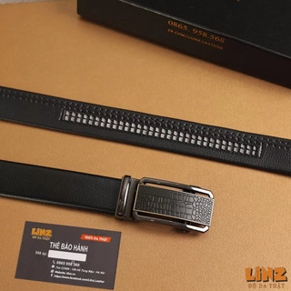 Thắt lưng nam dây da bò thật liinz leather mặt vân da bảo hành 12 tháng