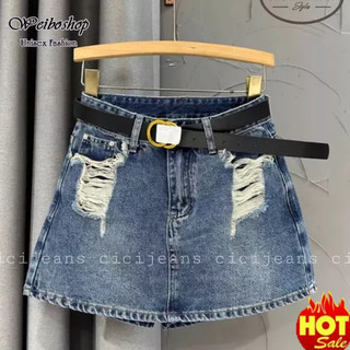 Chân váy bò chữ A dáng ngắn - chân váy jean ngắn mài tua 2 bên hàng QC L1 phong cách cá tính hot trend 2023
