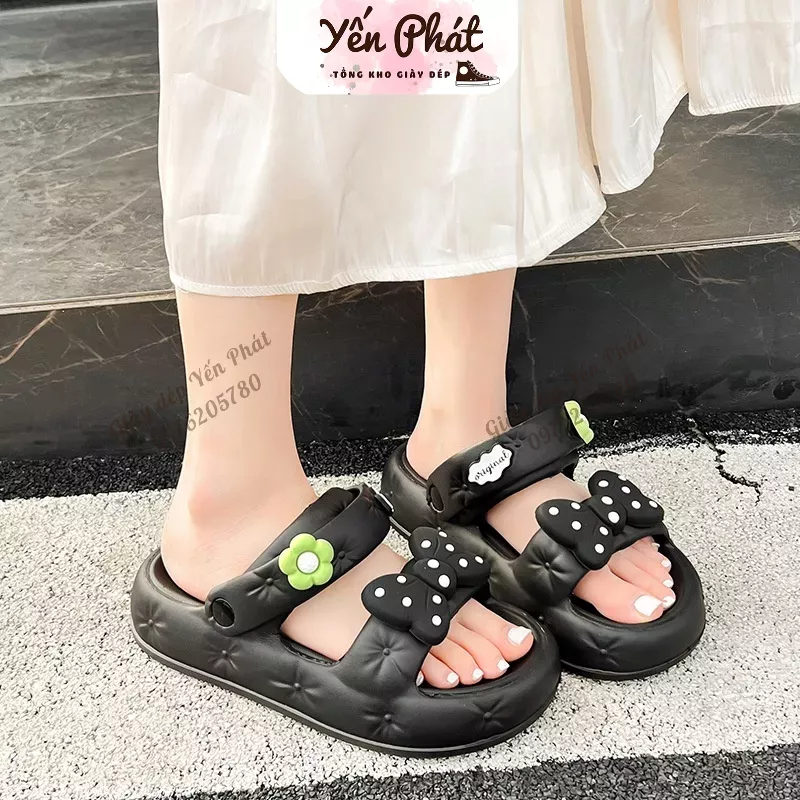 Dép Sandal Nữ Dép Bánh Mì 2 Quai Hậu Kiểu Dáng Unisex Ulzzang Chất Liệu Eva Nhẹ Đi Mưa Đi Học Độn Đế 3cm TB533