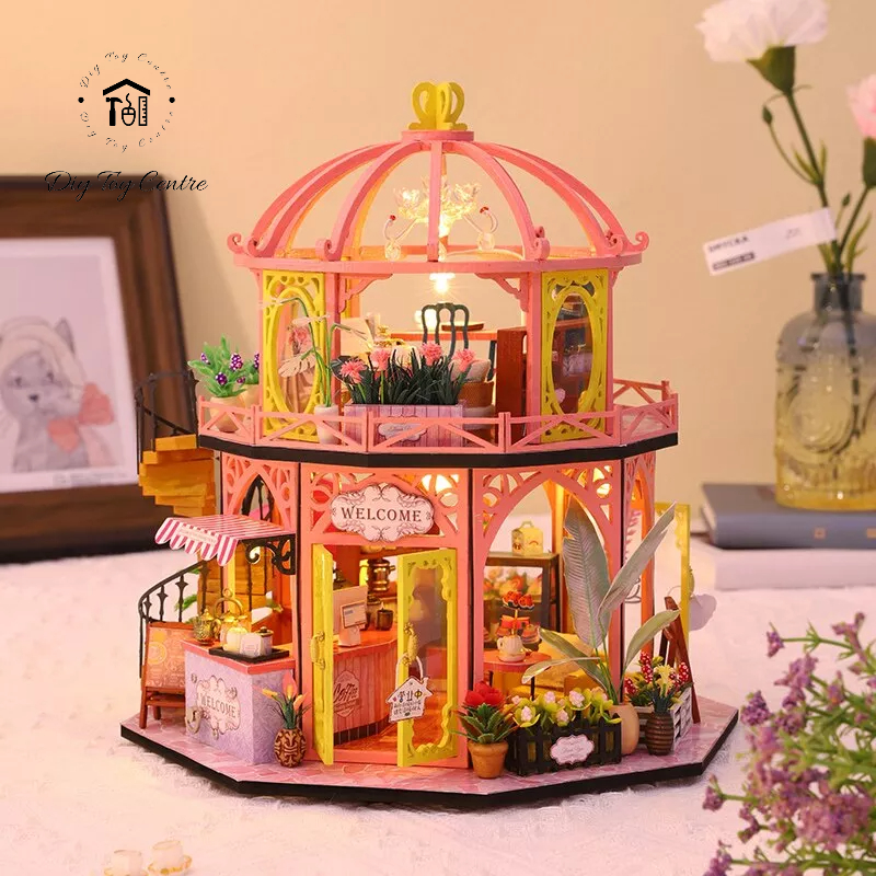 Đồ chơi mô hình DIY sáng tạo, đồ chơi mô hình nhà gỗ, nhà búp bê, shop búp bê tự lắp ghép thủ công trí tuệ Hoa và Cofee