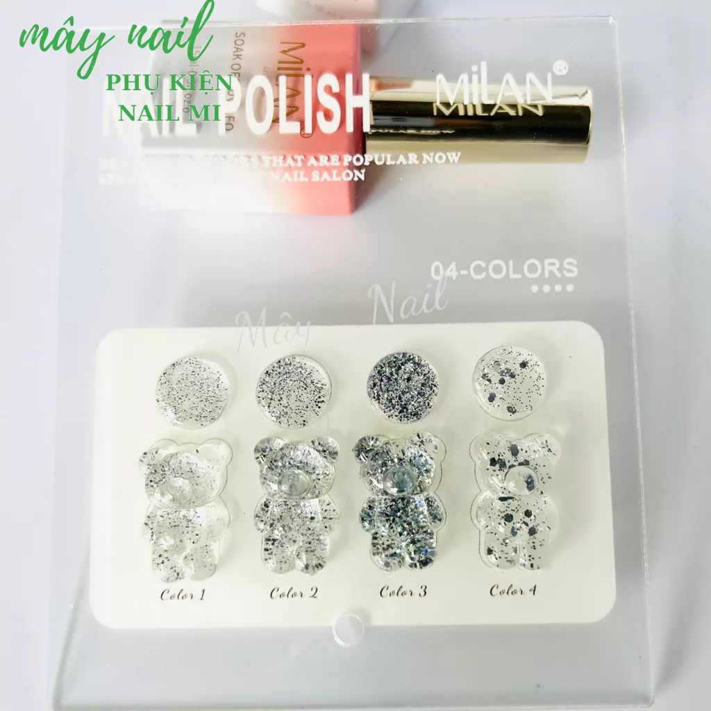 Sét sơn nhũ trắng 4 màu Milan tặng kèm bảng