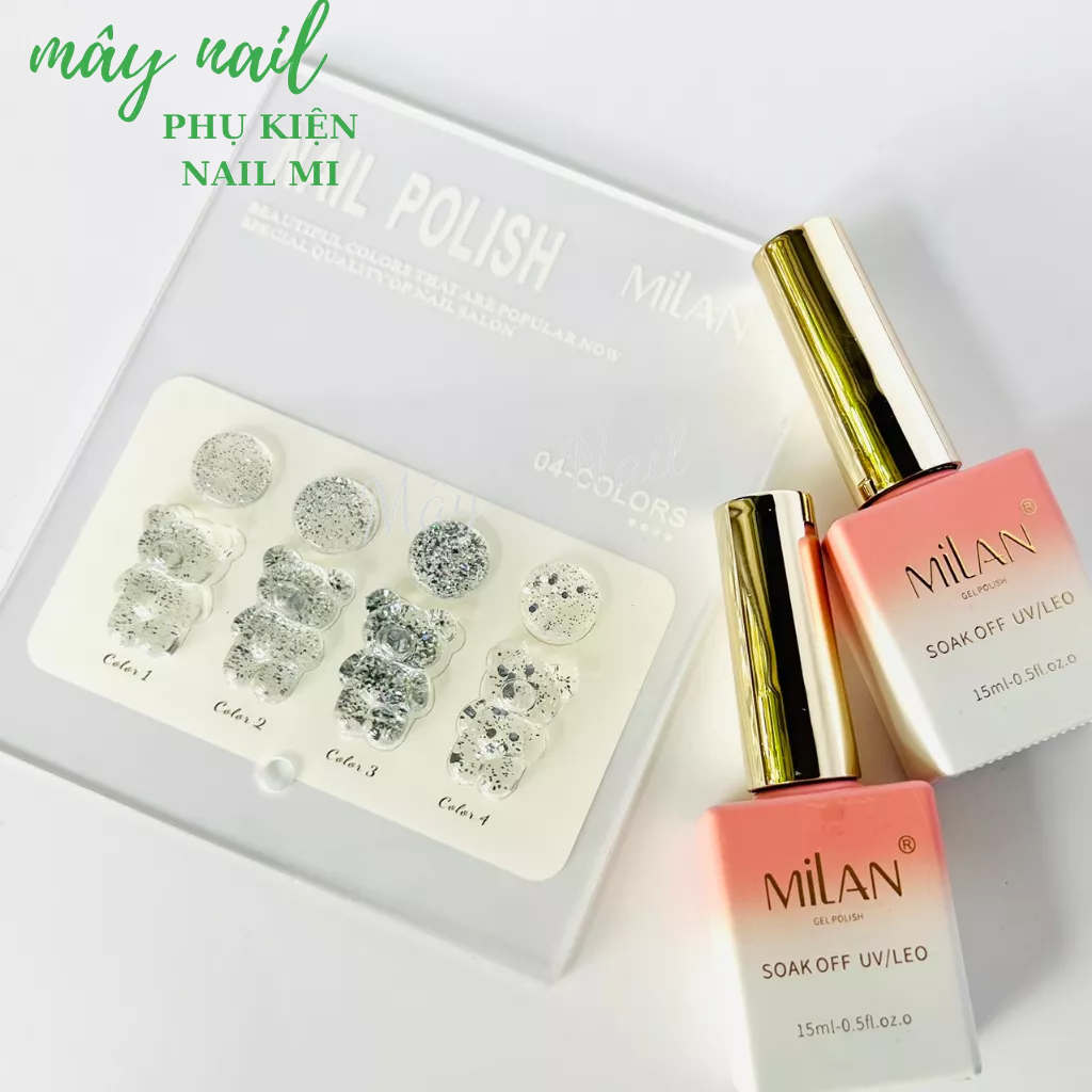 Sét sơn nhũ trắng 4 màu Milan tặng kèm bảng