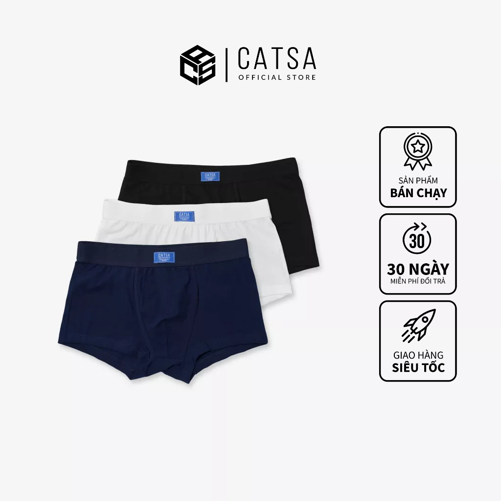 Quần lót BOXER nam CATSA chất liệu thun cotton tự nhiên co giãn thấm hút mồ hôi tốt QBX020 - 21 - 22