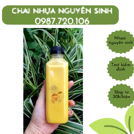 Chai Nhựa Đựng Trà Sữa 330ml Đã Kèm Nắp.Chai Tam Giác,Chai Vuông Dẹp,Chai Tròn,Chai Vuông. | BigBuy360 - bigbuy360.vn