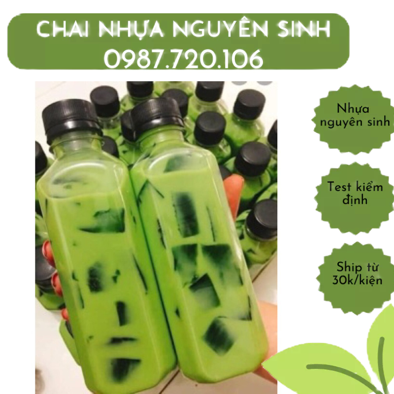 Chai Nhựa Trà Sữa nhiều mẫu đẹp.Chai 330ml- Chai 500ml.Chai Đã Kèm Nắp.