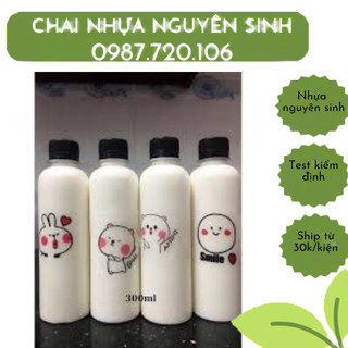 Chai 100ml,330ml,500ml 1,5l đựng trà sữa,nước mía,mật ong.(Đã Kèm Nắp Đen(Trắng)