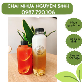 (Hoả Tốc HN) Chai Nhựa Trà Sữa.Chai 500ml Đã kèm nắp đen trắng