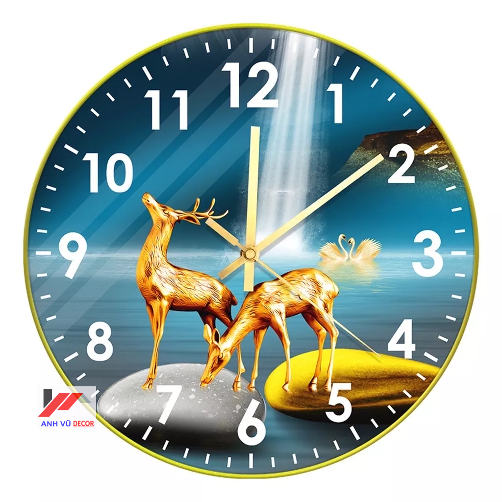 Đồng Hồ Tròn Tráng Gương Kim Trôi 5D Cao Cấp, Đồng Hồ Treo Tường Hiện Đại, Trang Trí Nhà Cửa Làm Quà Tặng Tân Gia