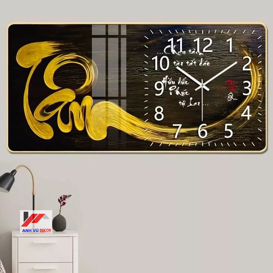 Đồng Hồ Tráng Gương Treo Tường "HƯƠU TUẦN LỘC" In UV 5D Cao Cấp, Trang Trí Nhà CỬa Làm Quà Tặng Tân Gia.Tặng Pin Và Đinh