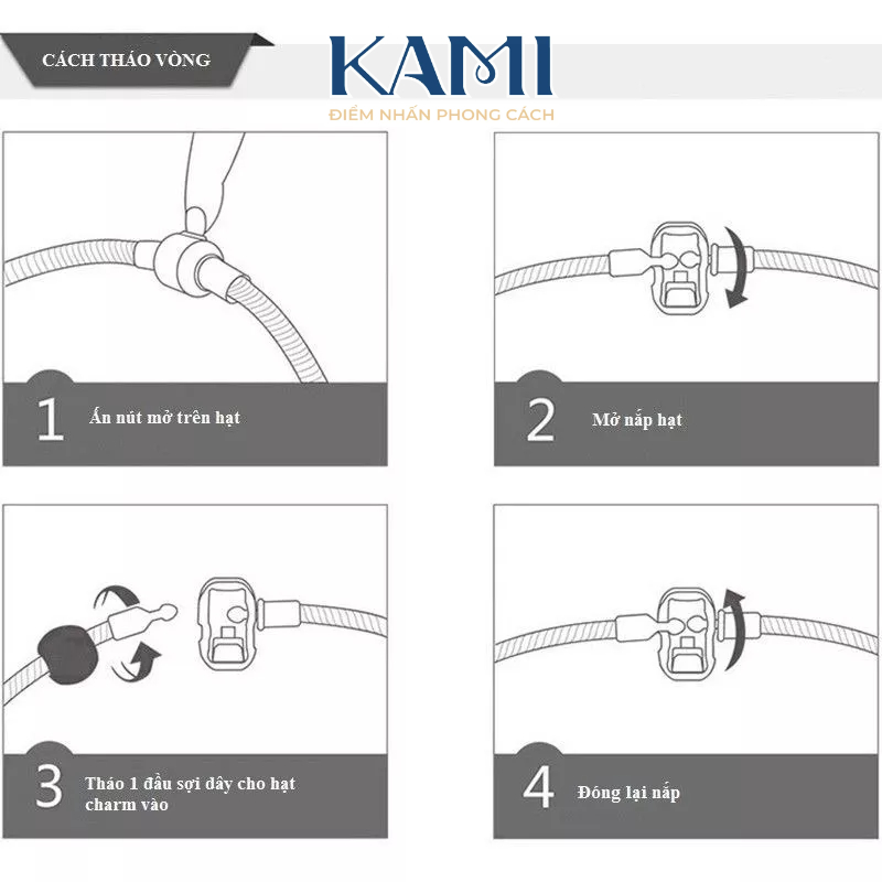 Vòng tay pan xi bạch kim cao cấp