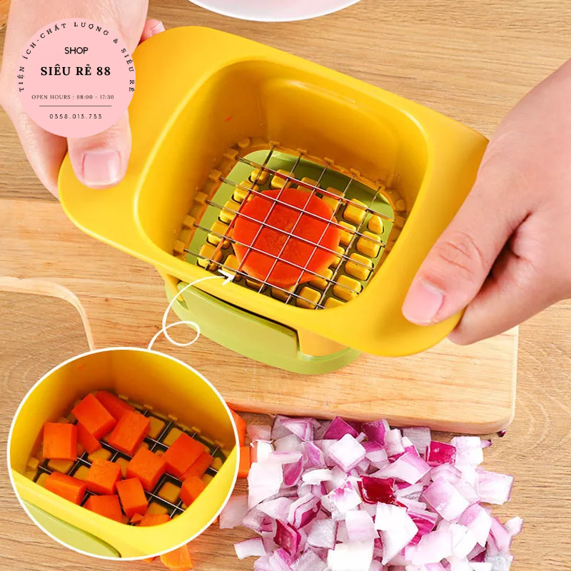 Dụng Cụ Cắt Rau Củ Quả 2 Trong 1 Căt Hạt Lựu Đa Năng Tiện Dụng 88404 Siêu Rẻ 88