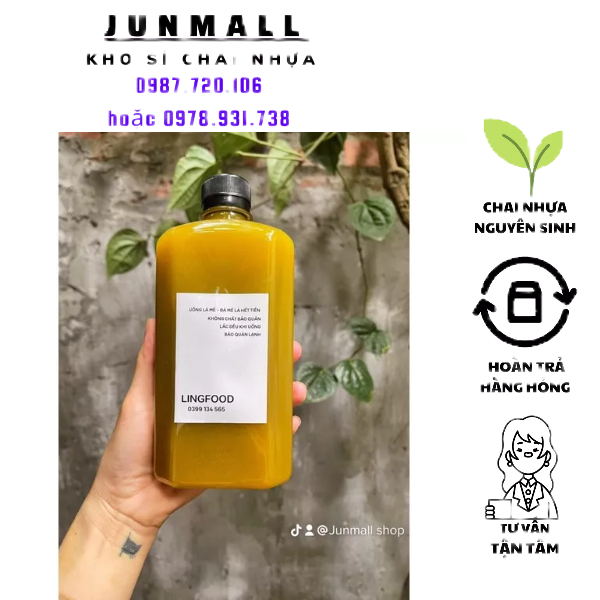 Chai dẹp 500ml hàng siêu dày loại 1 chai đựng trà sữa | BigBuy360 - bigbuy360.vn