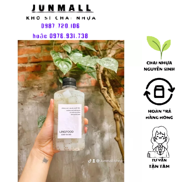 Chai dẹp 500ml hàng siêu dày loại 1 chai đựng trà sữa | BigBuy360 - bigbuy360.vn