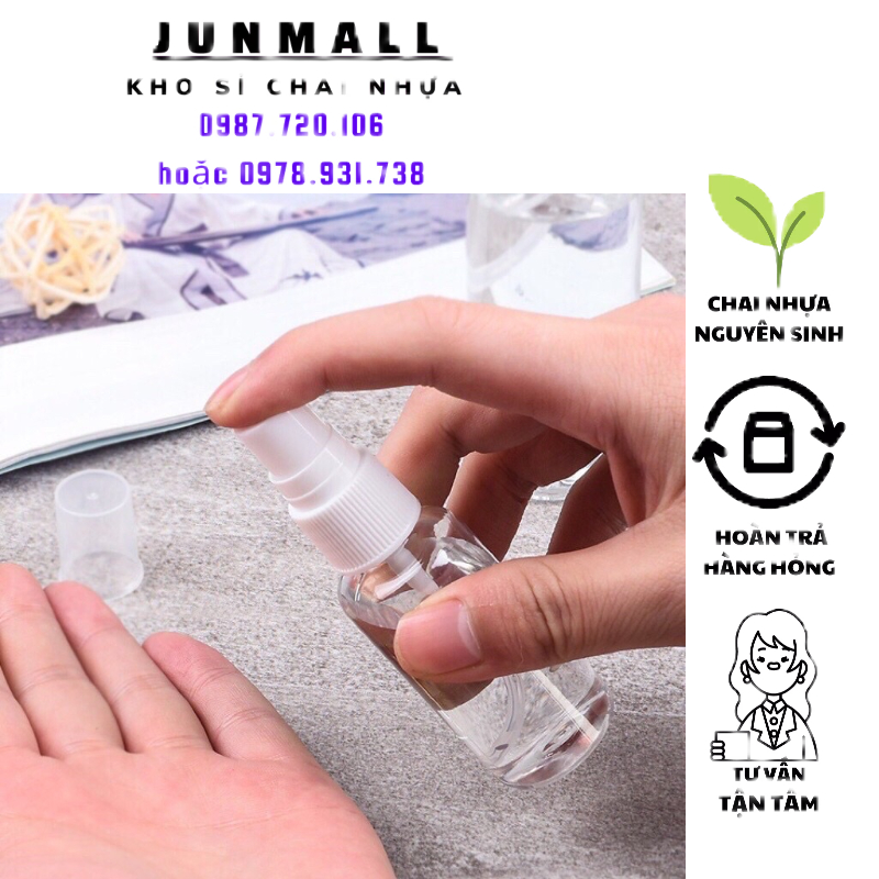 Chai nhựa xịt phun sương , chai chiết mĩ phẩm 30ml, 50ml, 100ml