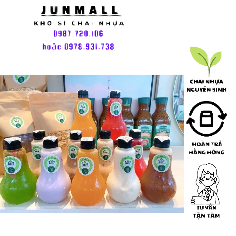 Chai bóng đèn đựng trà sữa 330ml