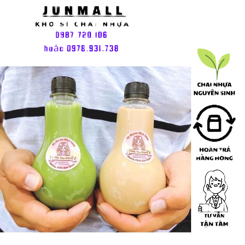 Chai bóng đèn đựng trà sữa 330ml | BigBuy360 - bigbuy360.vn