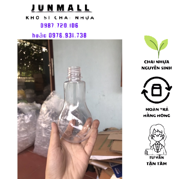 Chai bóng đèn đựng trà sữa 330ml | BigBuy360 - bigbuy360.vn