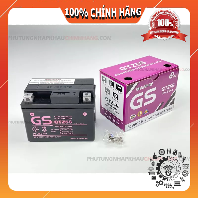 Bình ắc quy GS GTZ5S 12V - 3.5Ah