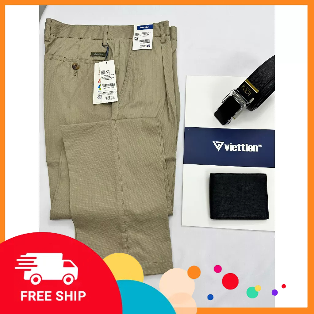 Quần kaki mềm Việt Tiến 6R6522 BROWN 1 LY có size lớn
