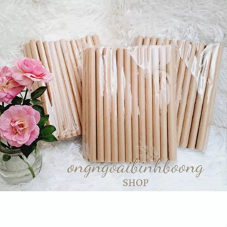 100 ỐNG HÚT GIẤY KRAFT MÀU VÀNG NÂU PHI 6/PHI8/PHI12