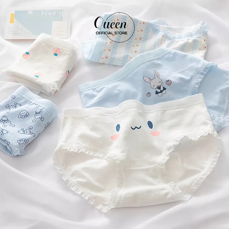 Quần Lót Nữ Hình Thỏ - Dâu Tây Chất Cotton Mềm Mịn Thiết Kế Xinh Xắn Đáng Yêu