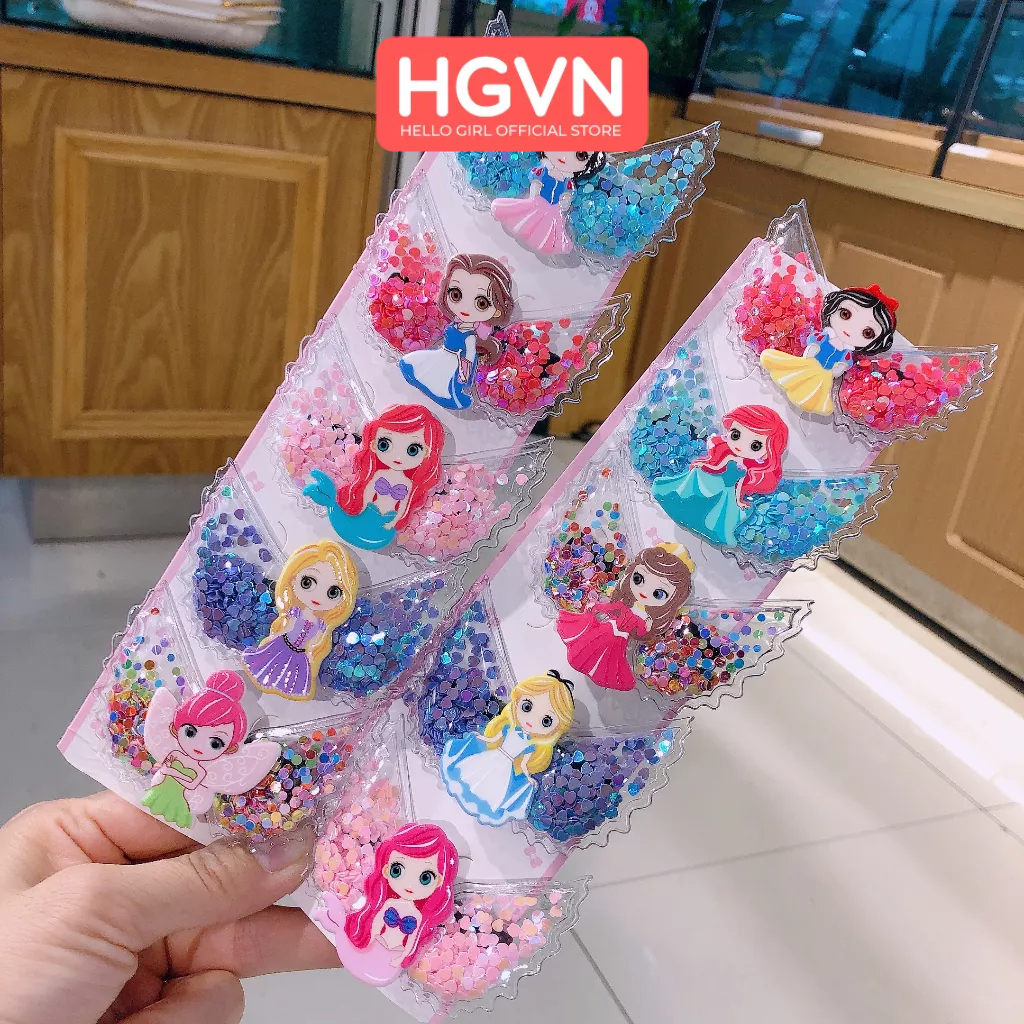 Kẹp Tóc Mái Cho Bé Hình Công Chúa Chuyện Cổ Tích Dễ Thương HGVN Cho Bé Gái Phong Cách Ngọt Ngào