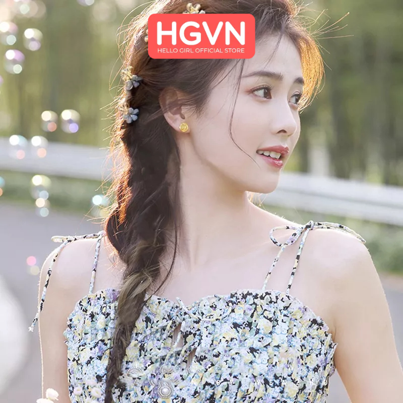 HỘP 10 Kẹp Tóc Càng Cua HGVN Kim Loại Mini Hình Hoa Đá Cao Cấp Màu Pastel Phong Cách Hàn Quốc Sang Trọng Cho Mẹ Và Bé