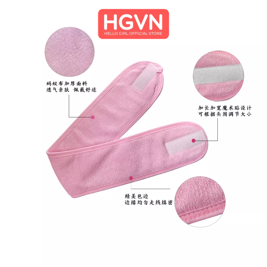 Băng Đô Quấn Đầu Cao Cấp HGVN Chuyên Dùng Cho Spa Có Dính Nhám Tiện Lợi