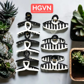 SỈ Set 12 Kẹp Càng Cua Tóc Chéo Màu Trong Suốt Trong Màu 10.5cm HGVN #33-12C