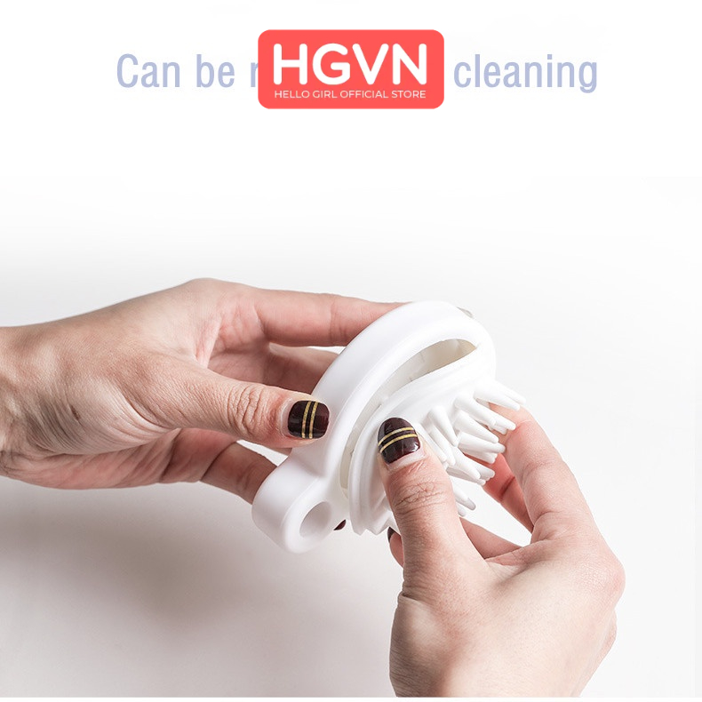 Bàn Chải Gội Đầu Silicon Mềm HGVN Có Túi Khi Bảo Vệ Tóc Và Giúp Thư Giãn Da Đầu #63