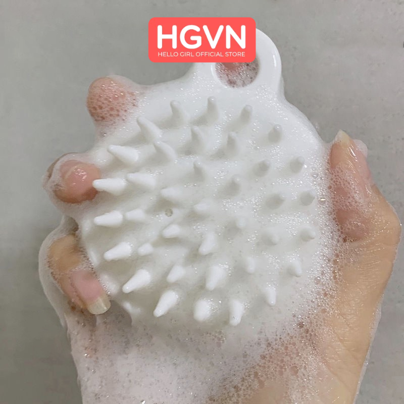 Bàn Chải Gội Đầu Silicon Mềm HGVN Có Túi Khi Bảo Vệ Tóc Và Giúp Thư Giãn Da Đầu #63