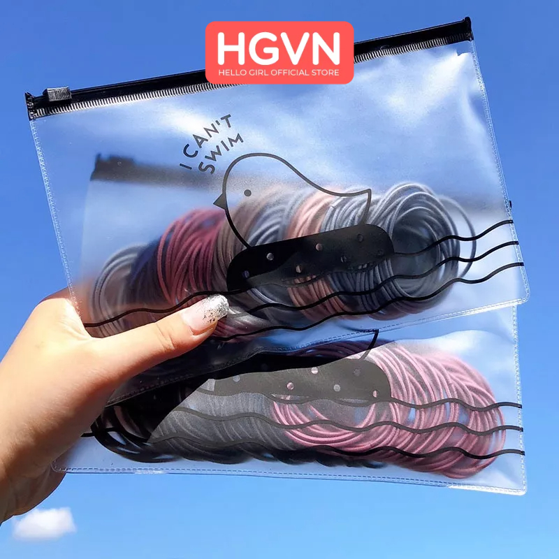 SET 100 Chun Buộc Tóc Mix Màu HGVN Kèm Túi Zip Sang Trọng #A17