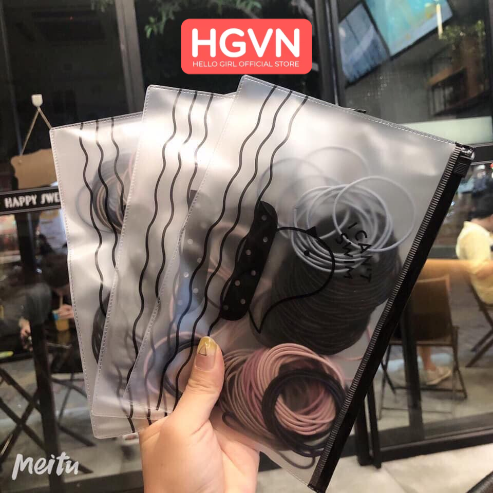 SET 100 Chun Buộc Tóc Mix Màu HGVN Kèm Túi Zip Sang Trọng #A17