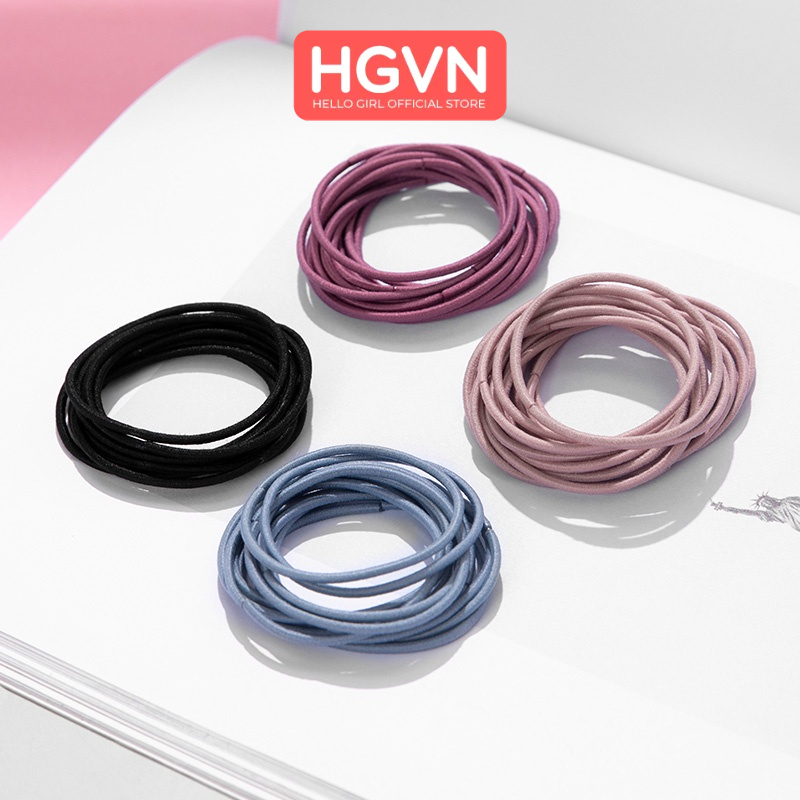 SET 100 Chun Buộc Tóc Mix Màu HGVN Kèm Túi Zip Sang Trọng #A17