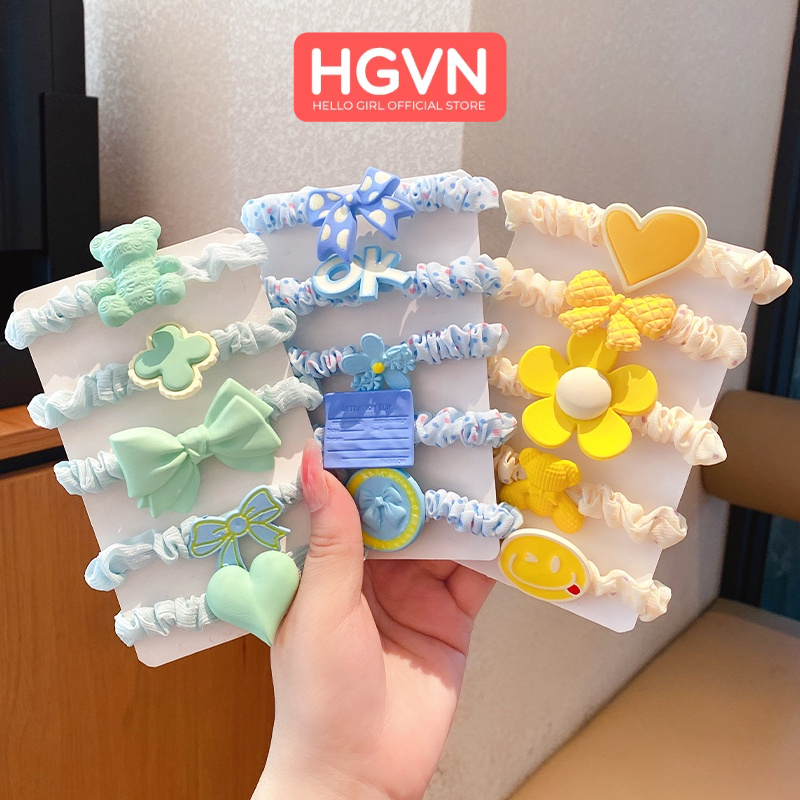 SET 5 Dây Buộc Tóc HGVN Charm Siêu To Đáng Yêu Cho Bé